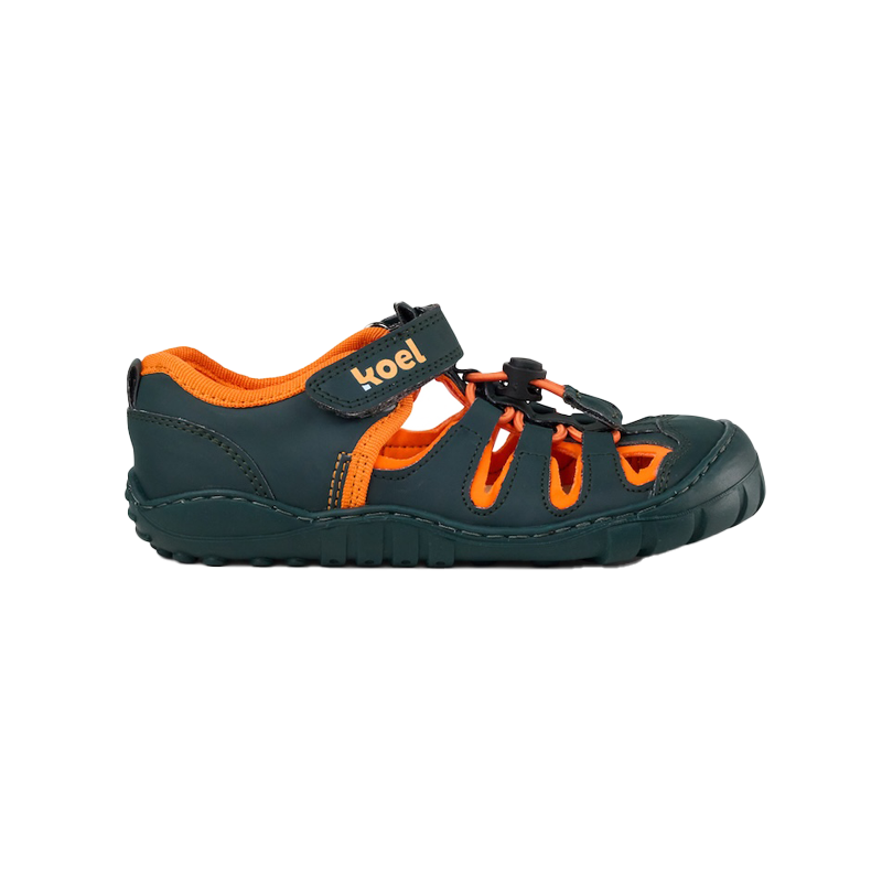 Kinder-Barfuß-Sandale Koel Madison Dark Green mit flexiblem Grip-Profil