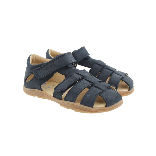 Kinder-Barfuß-Sandale Koel Ola Blue mit Zehenschutz aus Leder