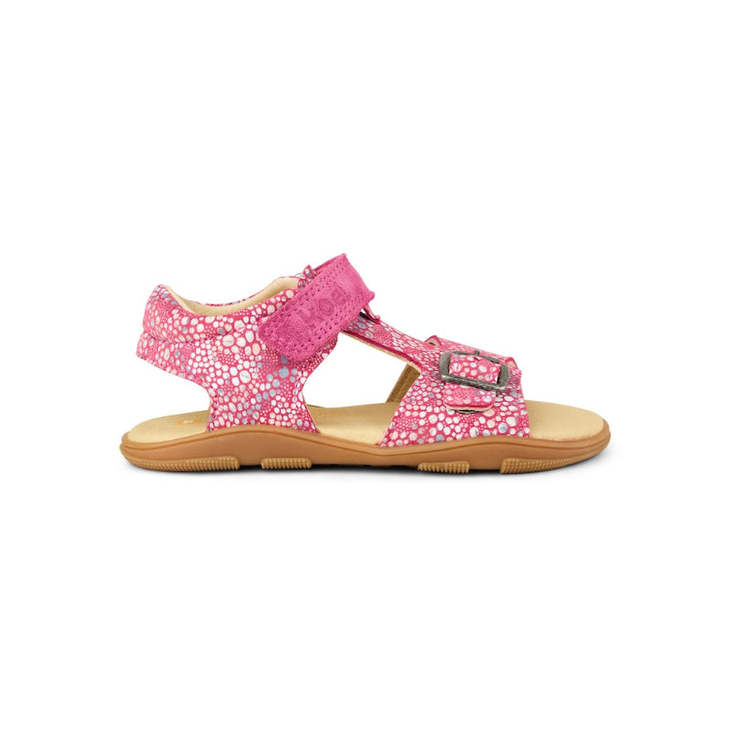 Koel Oda Fantasy Fuchsia Barfuß-Sandale aus Wildleder für Kinder