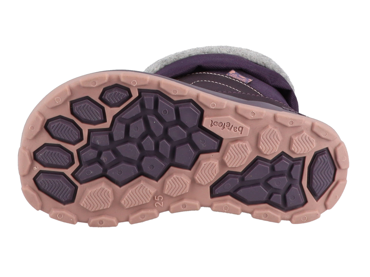 Lurchi Barefoot Joel Purple - wasserdicht, vegan, Canadian Boot-Style, Winterstiefel Kinder, Sohle
