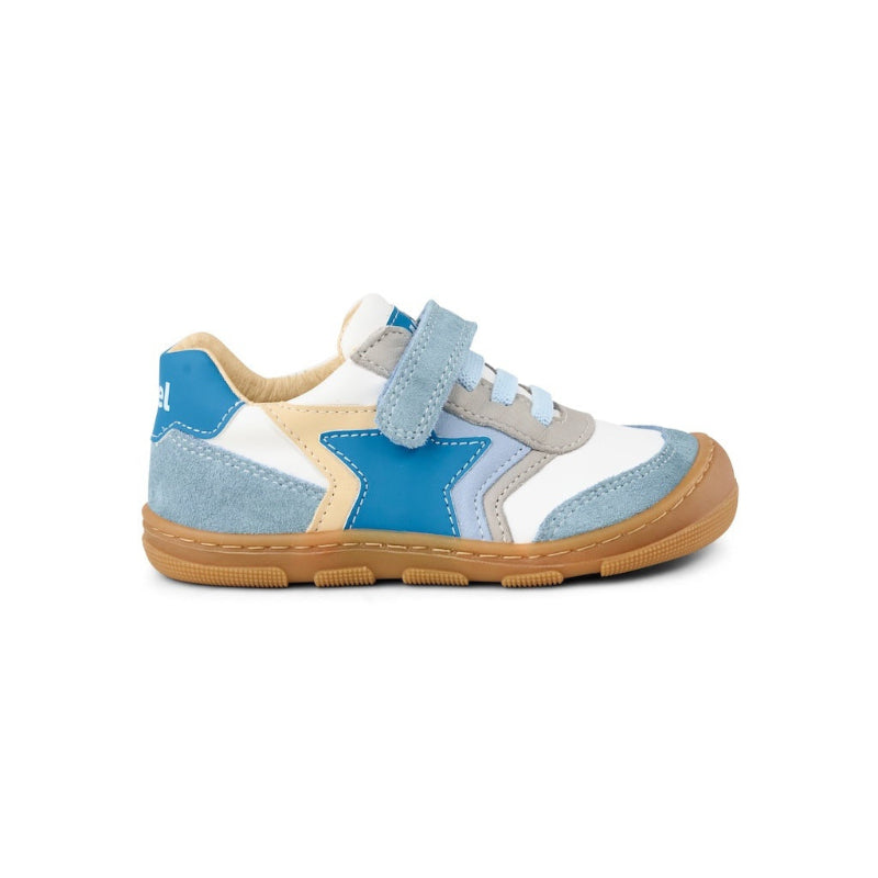 Koel Kody W Celeste Barfuß-Ledersneaker für Kinder mit bunten Aufnähern