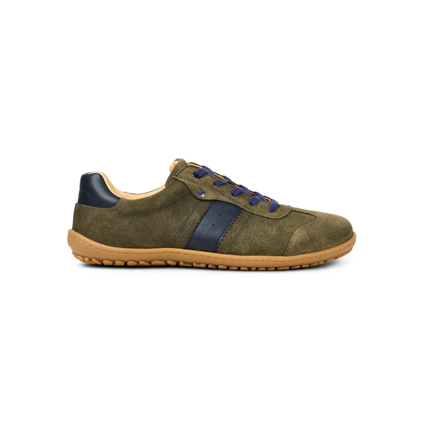 Sportlicher Barfuß-Sneaker Koel Ilo Suede 3.0 Olive mit breiter Zehenbox
