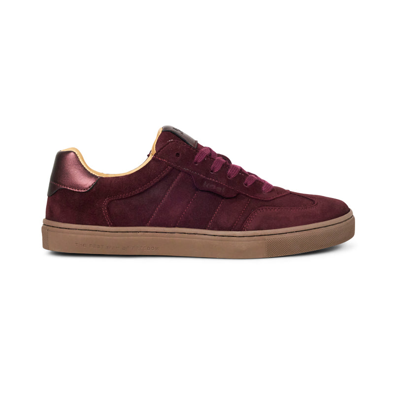 Koel Helena Suede Bordo - stylischer Barfuß-Ledersneaker