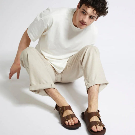 Minimalistische Leder-Sandale Freet Salcombe Brown