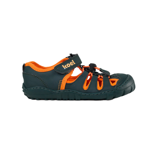 Kinder-Barfuß-Sandale Koel Madison Dark Green mit flexiblem Grip-Profil