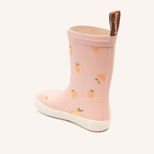 Hoher Kinder-Barfuß-Gummistiefel Bisgaard High Rubber Peach Pop aus Naturkautschuk