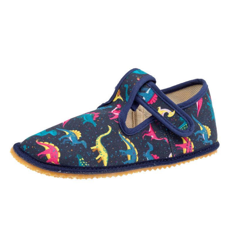 BEDA Hausschuhe V2 Colorful Dinos – leichter Barfuß-Hausschuh