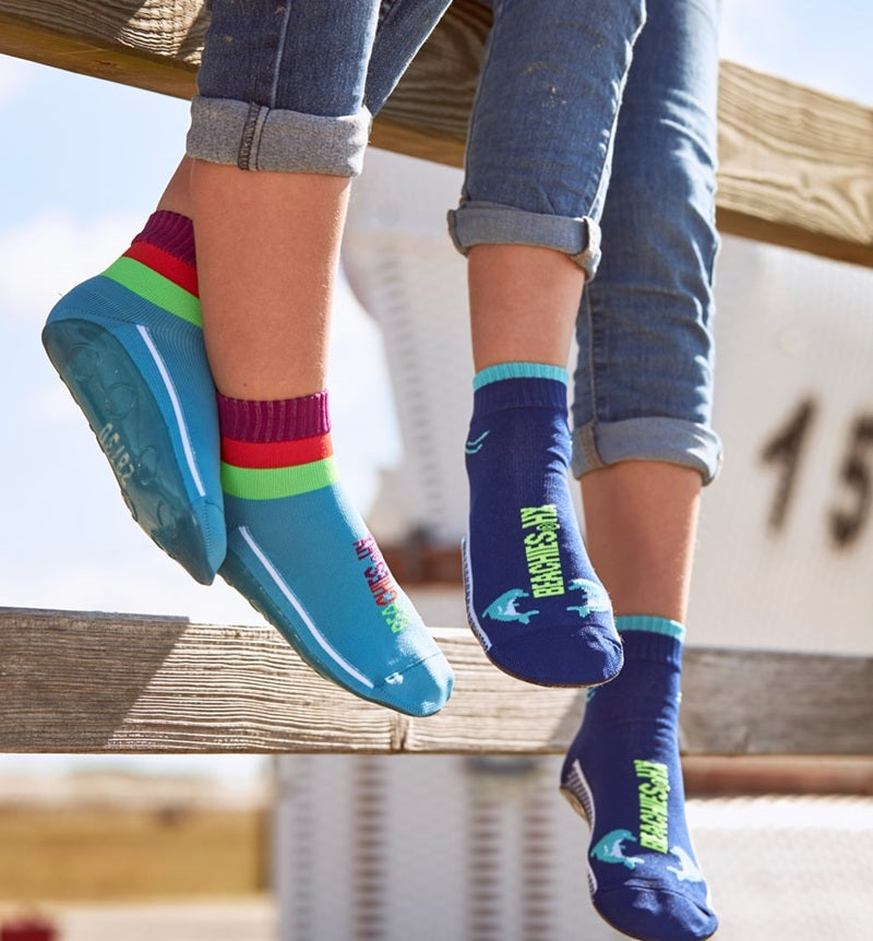 BEACHIES Kinder-Strandsocke Blockringel Blau