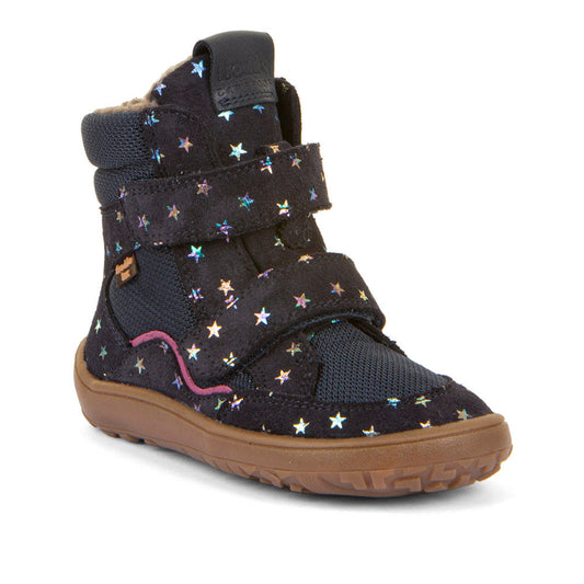Froddo Barefoot Tex Winter Stars - Velourleder, Wolle, wasserdicht, Sternenmuster, Winterstiefel Kinder