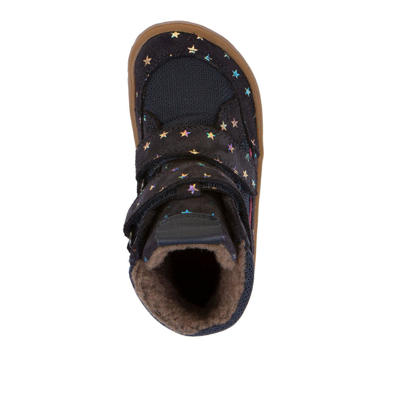 Froddo Barefoot Tex Winter Stars - Velourleder, Wolle, wasserdicht, Sternenmuster, Winterstiefel Kinder, oben
