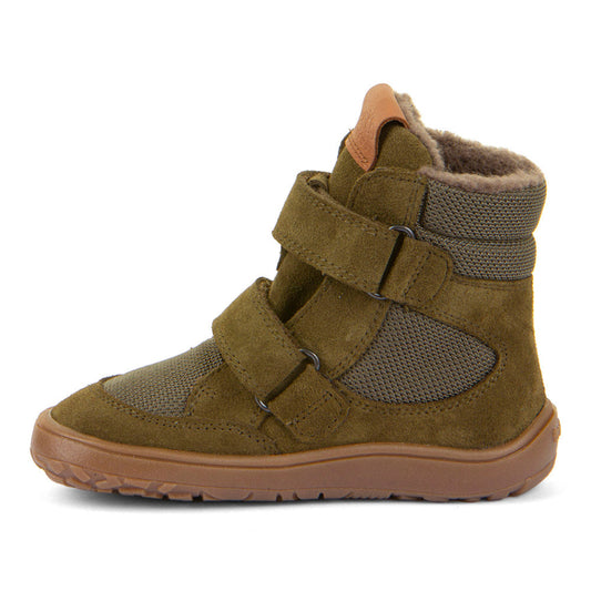 Froddo Barefoot Tex Winter Olive - Schnürung, Wollfutter, Detail
