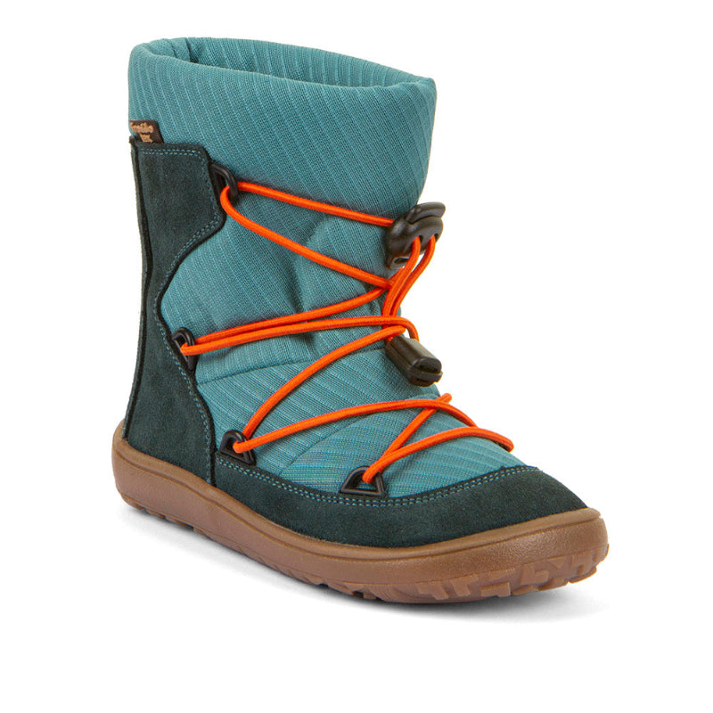 Froddo Barefoot Tex Track Wool Petroleum - Velourleder, Wolle, wasserdicht, Schneestiefel Kinder
