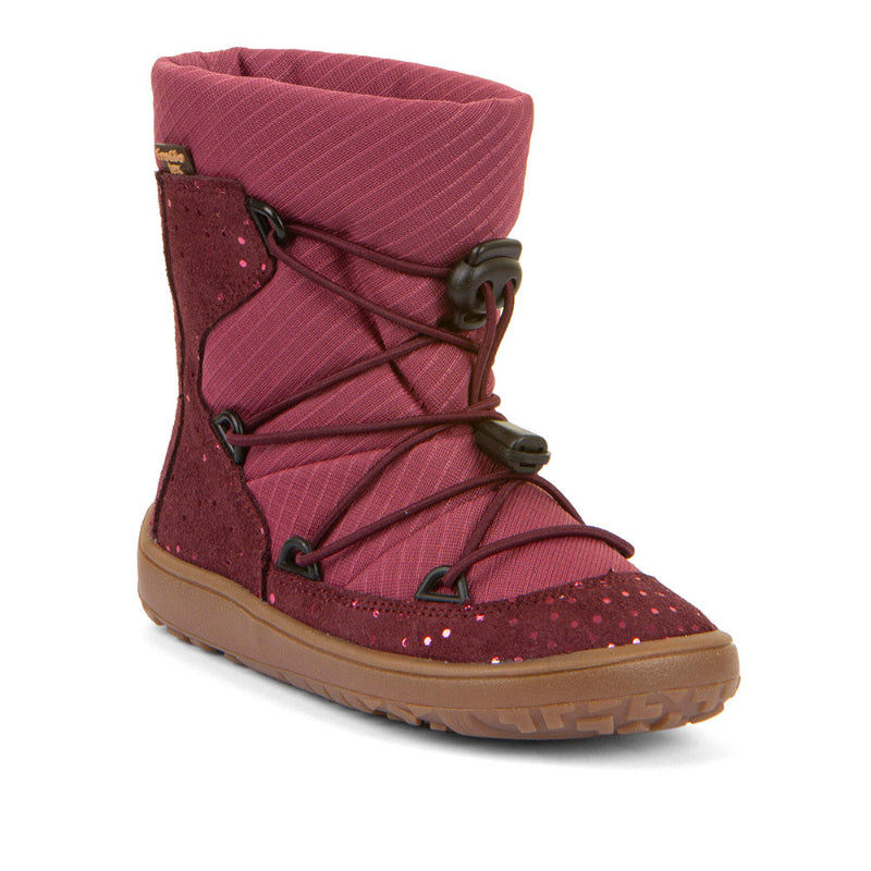 Froddo Barefoot Schneestiefel Bordeaux - wasserdicht, Velourleder, Wolle, Kinder