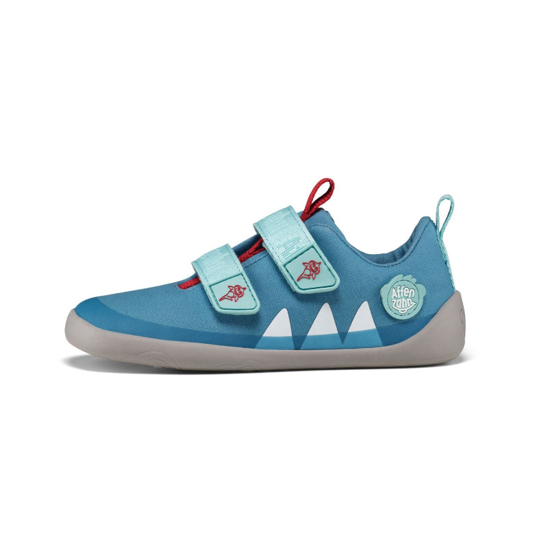 Affenzahn Sneaker Cotton Lucky Shark - Bio-Baumwolle, Klettverschluss, Barfußsneaker Kinder
