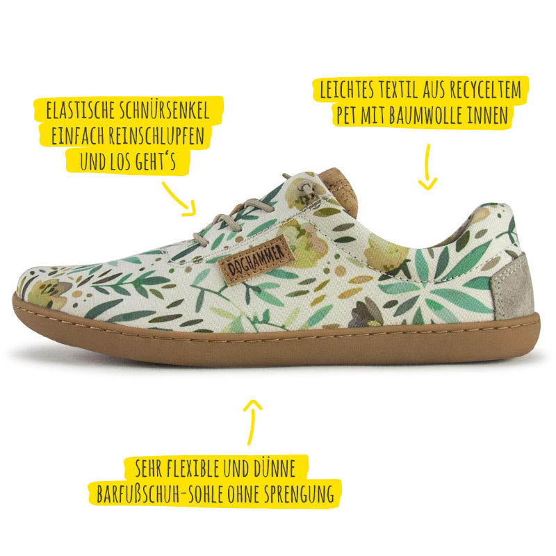 Barfußschuh mit Nullsprengung und flexibler Sohle