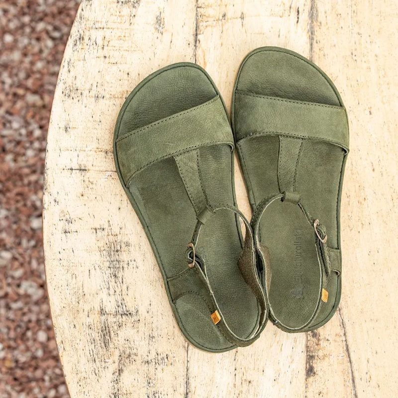 El Naturalista Sandals Satya Nobuck Kaki – minimalistische Leder-Sandale