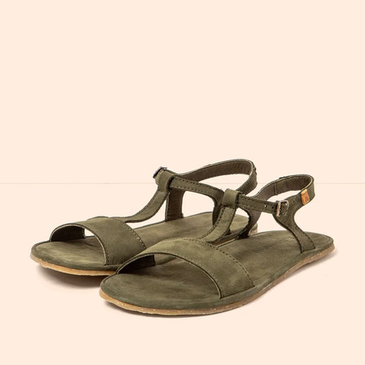 El Naturalista Satya Nobuck Kaki Leder-Sandale