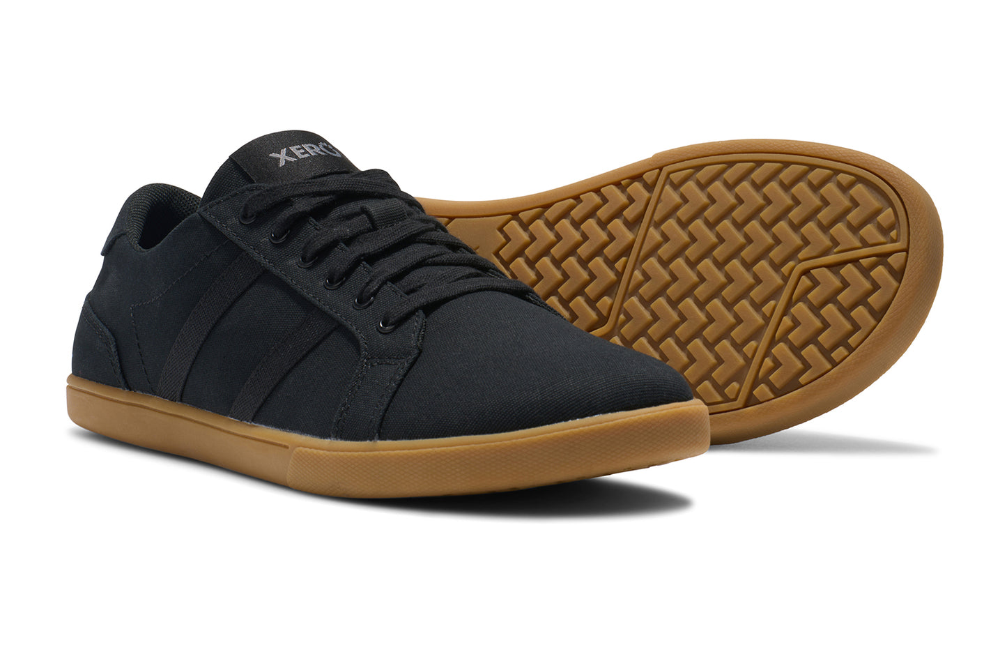 XERO SHOES Dillon Canvas Men Black / Gum – klassischer Barfuß-Sneaker aus Baumwolle